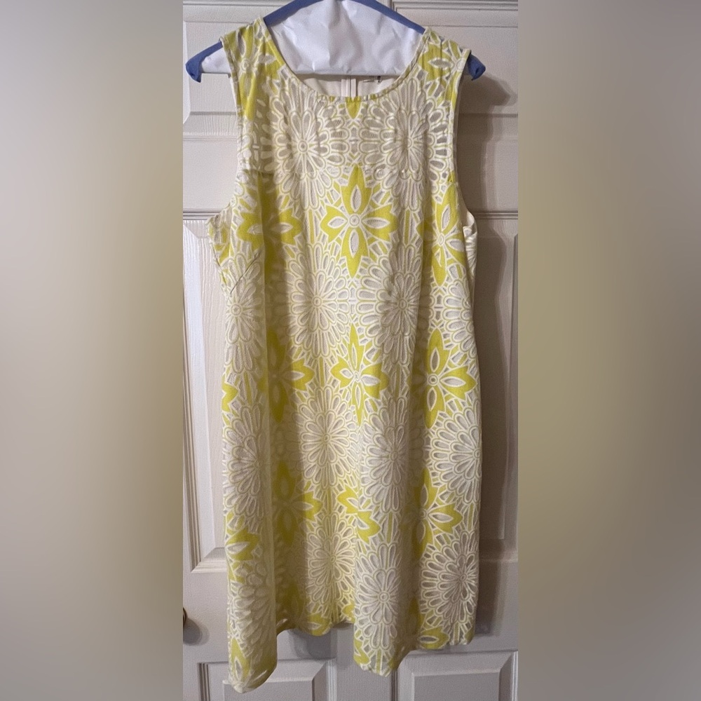 Weston- Anthropologie Floral Patterned Yellow and White Dress